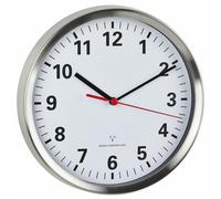 Horloge murale de style funk, très silencieuse, avec mouvement à balayage, argentée/blanche, dimensions : 220 x 45 x 220 mm