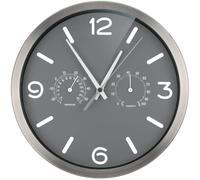 Horloge murale de style vintage, diamètre 25 cm, avec thermomètre et hygromètre, affichage analogique