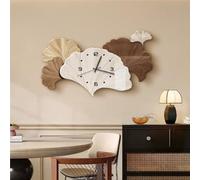 Horloge Murale décorative 3D Imitation, Applique Murale, Sculpture Murale Moderne, Tableau décoratif LED en Relief avec Alimentation Secteur pour Chambre, Salon (Marron 37 x 21,7 Pouces)