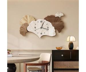 Horloge Murale décorative 3D Imitation, Applique Murale, Sculpture Murale Moderne, Tableau décoratif LED en Relief avec Alimentation Secteur pour Chambre, Salon (Marron 37 x 21,7 Pouces)