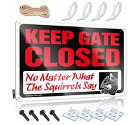 Horloge murale décorative en étain | Keep Gate Closed No Matter What The Squirrels Say Coastal For Dorm Home (20 x 30 cm)