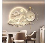 Horloge Murale décorative, Grande Applique Murale avec Horloge, Horloge Murale Moderne décorative, Sculpture Murale à Suspendre pour Salon, Chambre, Bureau, Salle à Manger, Alimentation Sect