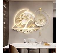 Horloge Murale décorative, Grande Applique Murale avec Horloge, Horloge Murale Moderne décorative, Sculpture Murale à Suspendre pour Salon, Chambre, Bureau, Salle à Manger, Alimentation Sect