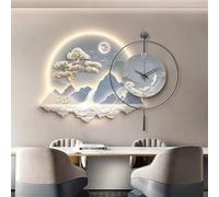 Horloge Murale décorative, Grande Applique Murale avec Horloge, Horloge Murale Moderne décorative, Sculpture Murale à Suspendre pour Salon, Chambre, Bureau, Salle à Manger, Alimentation Sect