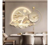 Horloge Murale décorative, Grande Applique Murale avec Horloge, Horloge Murale Moderne décorative, Sculpture Murale à Suspendre pour Salon, Chambre, Bureau, Salle à Manger, Alimentation Sect