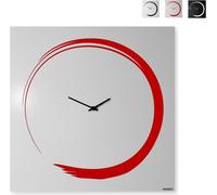 Horloge murale décorative moderne de style japonais 50 x 50 cm S-Enso - Rouge