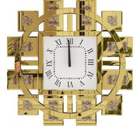 Horloge murale décorative, mouvement à quartz silencieux, design artistique moderne, or, 24 pouces