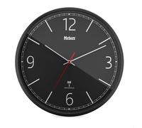 Horloge murale design, 30 cm, noire, avec réglage automatique de l'heure