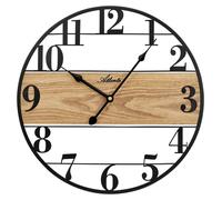 Horloge murale design Atlanta 4566 à quartz, aspect métal/bois
