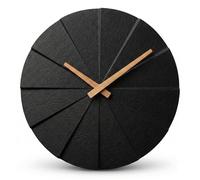 Horloge murale design béton, 28,4 cm, sans cadre, noire, silencieuse