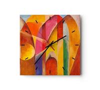 Horloge Murale Design Carrée 30x30 cm Abstrait Art - 3619 | Abstraction Moderne Horloge Décorative Pendule Murale Silencieuse Petit Décoration Murale Salon Cuisine Chambre ARTTOR
