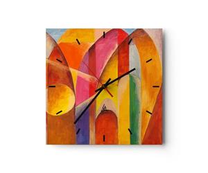 Horloge Murale Design Carrée 30x30 cm Abstrait Art - 3619 | Abstraction Moderne Horloge Décorative Pendule Murale Silencieuse Petit Décoration Murale Salon Cuisine Chambre ARTTOR