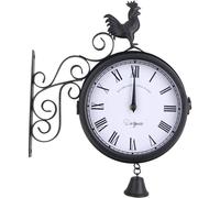 Horloge murale, design double face, fonction étanche, noir