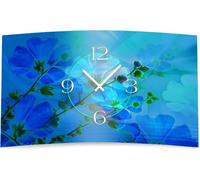 horloge murale design fleurs bleues horloge murale design moderne horloge murale design calme sans tic-tac dixtime 3d-0127