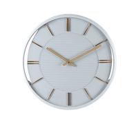 Horloge Murale Design Glam Sans Chiffres ø 34cm en Synthétique Gris Daroca