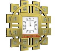 Horloge murale, design irrégulier, mouvement à quartz, 80 cm, dorée