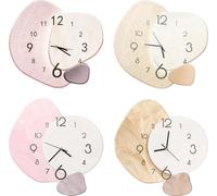 Horloge murale - Design Mid-Century - Mouvement à quartz - Porcelaine cristalline et aluminium - Finement sculptée - Fixation murale - Décorative - 40 × 37 cm - Bleue