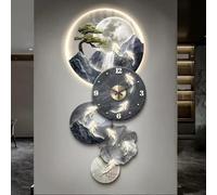 Horloge Murale Design Moderne Modèle À Brancher avec Télécommande Acrylique | Horloge Led Mural, Éramique Cristalline Haute-Transparente, Silencieux, Salon, Bureau, Chambre(A,13.78 x 31.50 in)