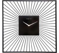Horloge murale design silencieuse en métal noir, 45 x 45 cm, carrée