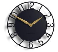 Horloge murale design squelette, en acrylique, 35 cm, bleu pétrole, affichage analogique