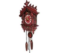 Horloge murale, design vintage, mécanisme silencieux, rouge