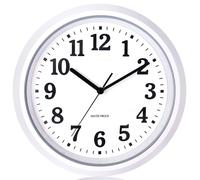 Horloge murale d'extérieur, 32 cm, étanche, blanche, silencieuse