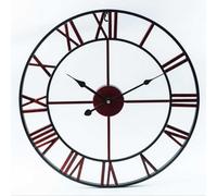 Horloge murale d'extérieur silencieuse squelette étanche en fer forgé chiffres romains décoration de jardin
