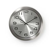 Horloge murale | Diamètre : 300 mm | Acier inoxydable | Argent