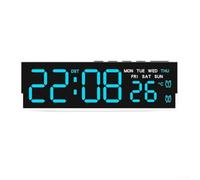 Horloge Murale Digitale Géante LED Affichage Température Date Semaine - Capteur Lumière Automatique Veilleuse Nocturne Fonction pour alarme Design ABS 16.8cm(B)