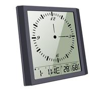 Horloge Murale Digitale Noire Grand Écran avec Calendrier/Température/Humidité pour Personnes Âgées/Salon/Bureau VITDIPY