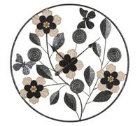 Horloge murale Divaker en fer noir et bois style boho