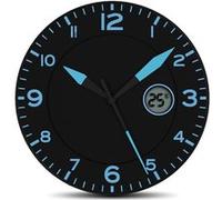 Fishtec Horloge murale silencieuse grand format dorée chiffres romains LCD température pour chambre