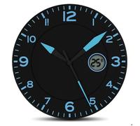 Horloge murale dorée FISHTEC chiffres romains température intérieure LCD Idéal salon ou chambre