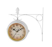 Horloge murale double face, horloge murale vintage, horloge de gare de train rétro, horloges murales rétro double face salon muet en métal décoration d'intérieur, horloge murale double face vintage
