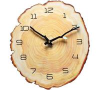 Horloge murale en bois de 40 cm, horloge à quartz créative et discrète, décorative