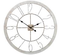 Horloge murale en bois et aluminium, couleur naturelle noire, dimensions 80 x 4,5 x 80 cm