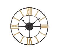 Horloge murale en fer ø 80 cm noir et doré VALSOT