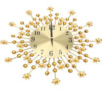 Horloge murale en fer créative en forme de fleur Horloge murale en forme de diamant Horloge murale à suspendre