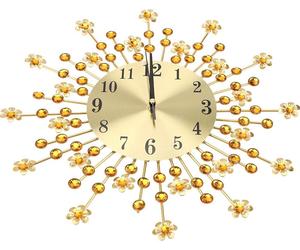 Horloge murale en fer créative en forme de fleur Horloge murale en forme de diamant Horloge murale à suspendre