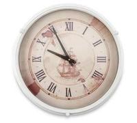 Horloge murale en fer représentant un voilier, diamètre 44,5 x 8 cm