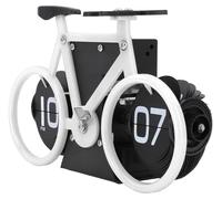 Horloge murale en forme de vélo, mécanique, avec minuterie, de couleur blanche