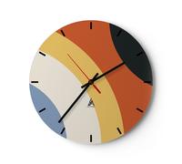 Horloge murale en verre 30x30cm L'abstraction les couleurs le rayon Wall Clock