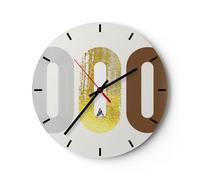 Horloge murale en verre 30x30cm Ovale Tapis Roulant Abstraction Wall Clock
