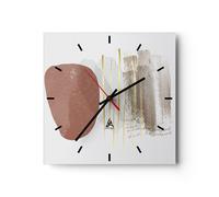 Horloge murale en verre 40x40cm Abstraction Bohème Morceau Wall Clock