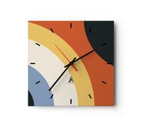 Horloge murale en verre 40x40cm L'abstraction les couleurs le rayon Wall Clock