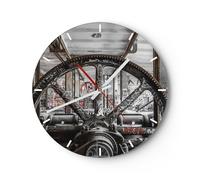 Horloge murale en verre 40x40cm Machine Industrielle Graffiti Wall Clock