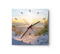 ARTTOR Horloge Décorative Moderne Carrée 40x40 cm Paysages Maritime - 3989