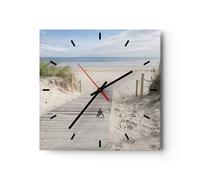 ARTTOR Horloge Décorative Moderne Carrée 40x40 cm Paysages Maritime - 4188