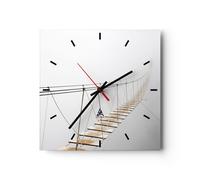 Horloge murale en verre 40x40cm Silencieuse Pont Suspendu Brouillard Wall Clock