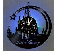 Horloge murale en vinyle, Mickey Mouse Vintage LED suspendue nuit 7 Couleur Horloge murale, Cadeaux Cartoon Horloge Disney Cadeaux d'anniversaire à la main Accueil Décoration murale,A,With light